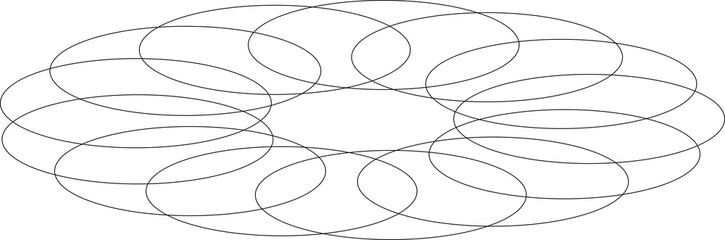 Oval line overlapping icon. Design elements