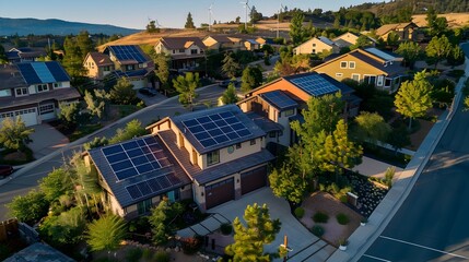 Suburban Neighborhood Embracing Solar Energy