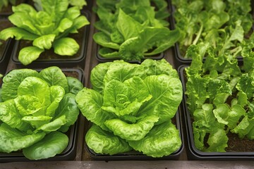 Organic goodness Fresh lettuce thriving in an organic farm setting