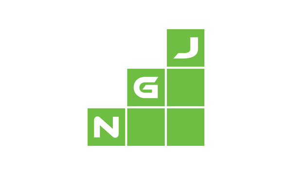 NGJ initial letter financial logo design vector template. economics, growth, meter, range,  profit, loan, graph, finance, benefits, economic, increase, arrow up, grade, grew up, topper, company, scale