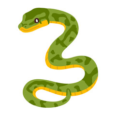 Vector illustration cute doodle snake for digital stamp,greeting card,sticker,icon, design