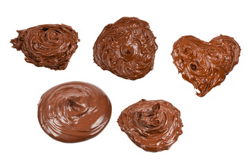 Chocolate cream isolated on white background.