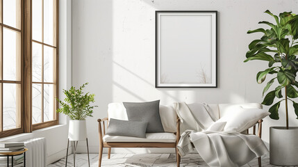 
Transparent PNG availableMockup poster frame close up and accessories decor in cozy white interior background