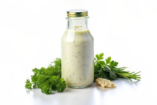ranch dressing a creamy dressing made of buttermilk isolated on white