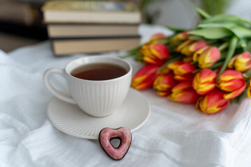 cup of coffee and book