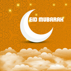 Eid mubarak background greeting card template design