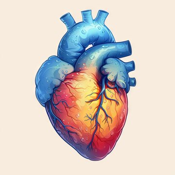 heart icon flat design image, in the style of fine attention to anatomy, logo. Generative AI