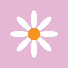 Daisy chamomile set. Nine camomile white icon. Cute round flower head plant collection. Growing concept. Love card symbol. Simple flat design. Nature style. Isolated. pink background.