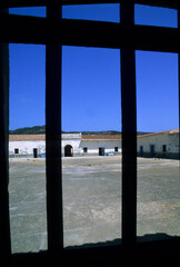 Asinara National Park: Interior of the prison building of the Central Branch of Cala d'Oliva. Porto Torres, Sardinia. Italy