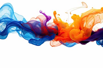 Obraz na płótnie Canvas colorful liquid flowing on a white background