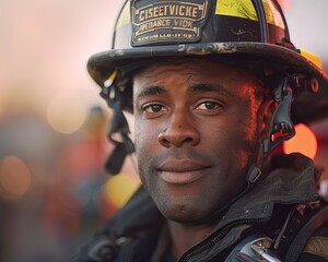 Firefighter Saving Lives with Courage: A Brave and Determined Hero, Clad in Protective Gear and Standing Tall in Service to Others