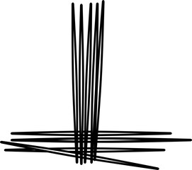 Toothpick Outline Vector Illustration
