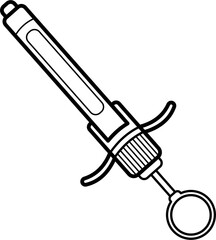 Dental Syringe Outline Vector Illustration