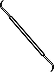 Dental Scaler Outline Vector Illustration