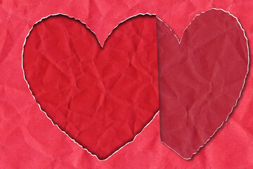 Paper torn in the shape of a heart, abstract background with heart shape - 752433795