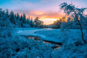 Foto op Canvas Stunning Snowy winter shot in Scotlands highlands  © Bradley