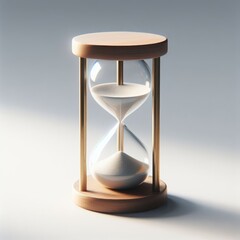 hourglass with sand on white
