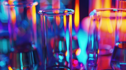 Laboratory Research - Scientific Glassware For Chemical Background, vibrant colors  