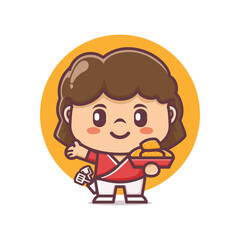 cute chef cartoon with nuggets