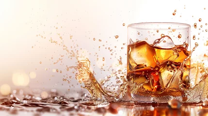 Fotobehang whiskey with ice alcoholic drink © antkevyv