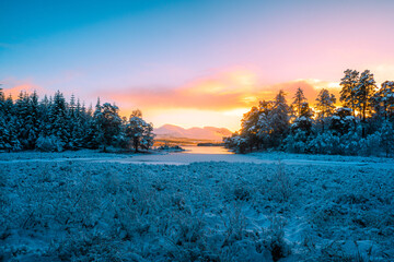 Stunning Snowy winter shot in Scotlands highlands 