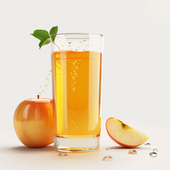 glass of apple juice and apples healthy drink