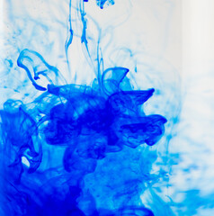 Blue paint in water