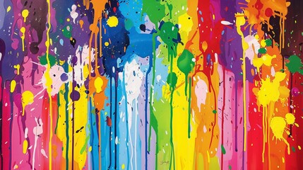Lively and colorful paint splashes.