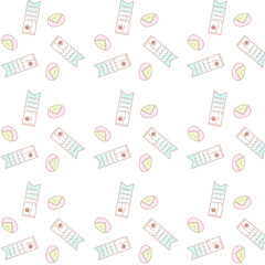 桜餅と鯉のぼり白フチスクエアパターン⭐︎PNG