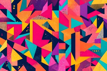 abstract geometric background, Immerse yourself in the vibrant world of abstract pop art color...