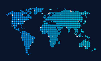 Fototapeta na wymiar dotted global world map