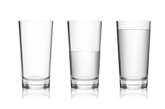 realistic full and empty glass collection