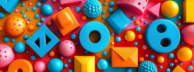 Colorful Wall With Numbers and Shapes