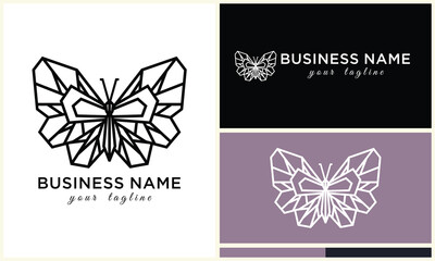 butterfly line vector logo template