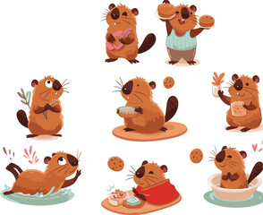 set of animals sticker