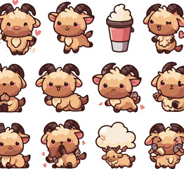 set of animals sticker