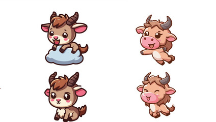 set of animals sticker