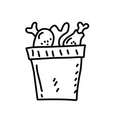 Cute fried chicken vector