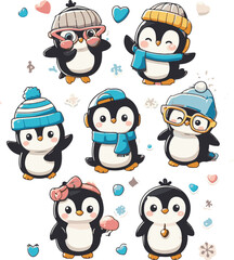 set of penguins sticker