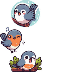 birds on a branch sticker