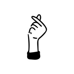 Hand Illustration Korean Finger Heart I Love You