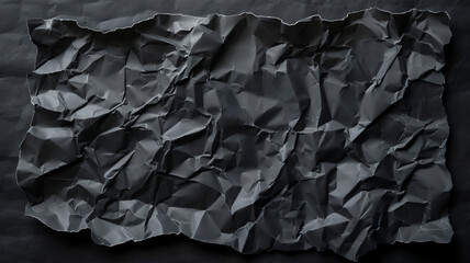 Crumpled black paper background, minimalist style. Generative AI