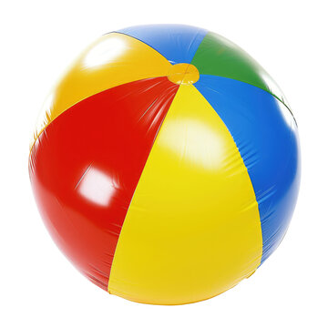 Colorful Beach Ball PNG, Transparent Image without background, Concept of summer fun, beach games, and holiday activities