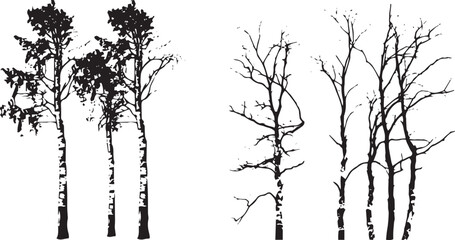 Set of Silhouette Tree Collection for graphic designer