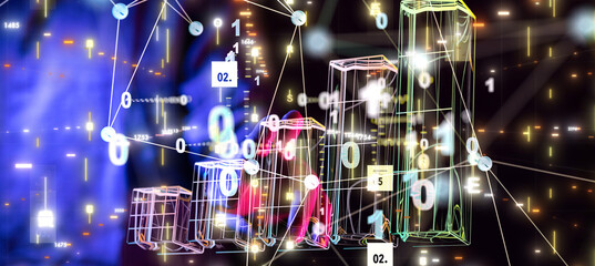 diagram Futuristic wave, Futuristic data stream