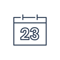 23 Calendar Icon, 23 Date Icon for Appointment Line icon