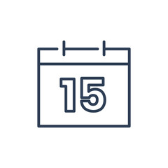15 Calendar Icon, 15 Date Icon for Appointment Line icon