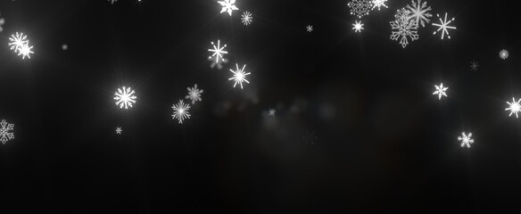 Obraz premium Snowflakes - Christmas Card - Snowflakes Of Paper In Frame