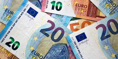 Euro money. The national currency of the European Union