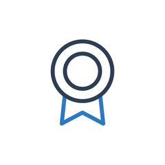 Award Symbol, Badge Icon, Medal, Label vector Line Icon isolated on white background